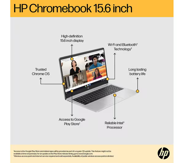 HP 15a 15.6" Chromebook Laptop